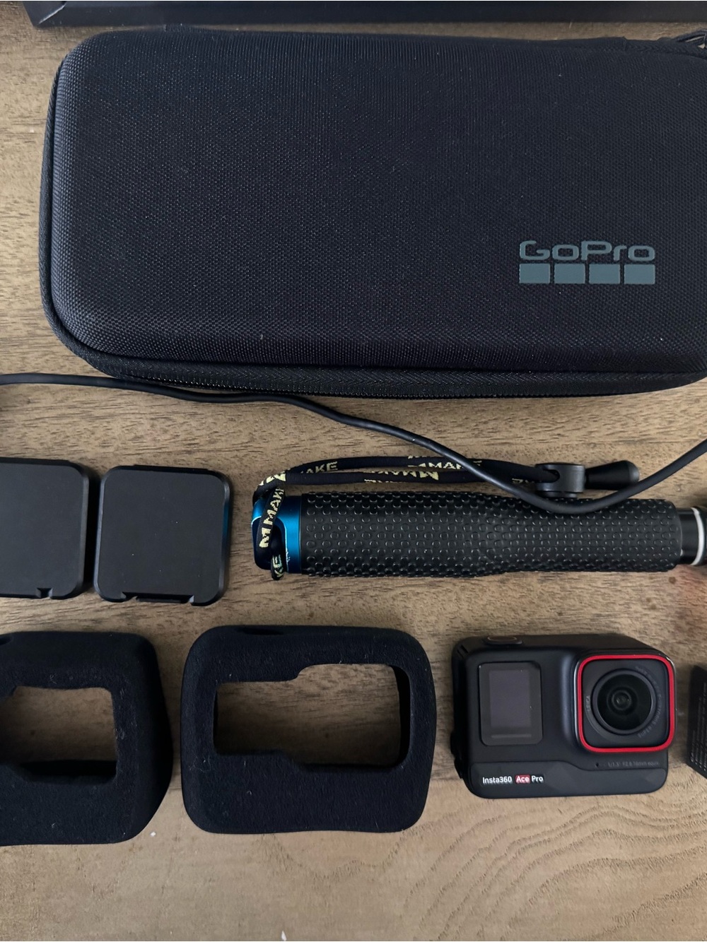 GoPro Black Camera Accessory Kit with Blue-Accent Grip
